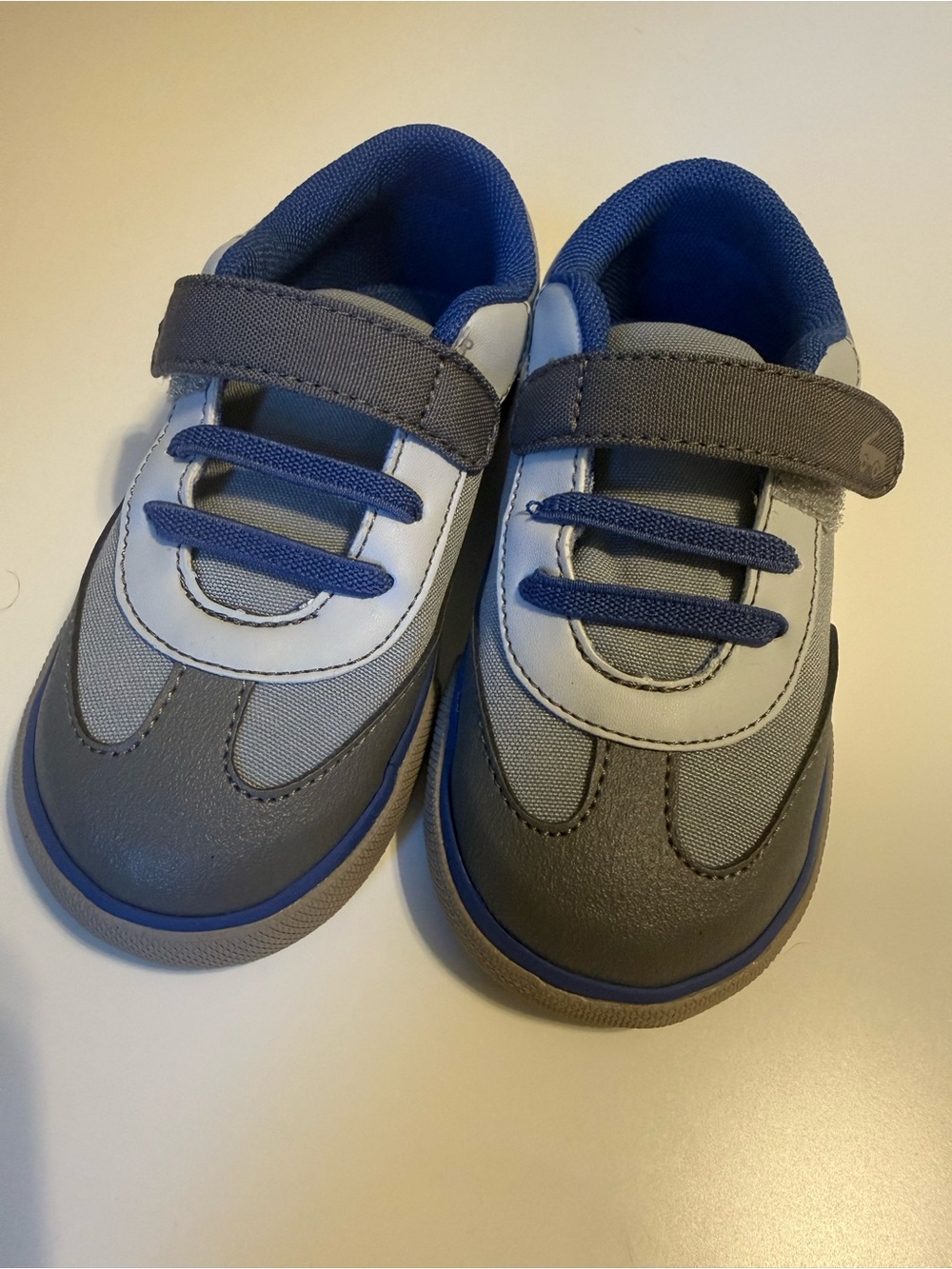 See Kai Run Gray and Blue Velcro Toddler Sneakers